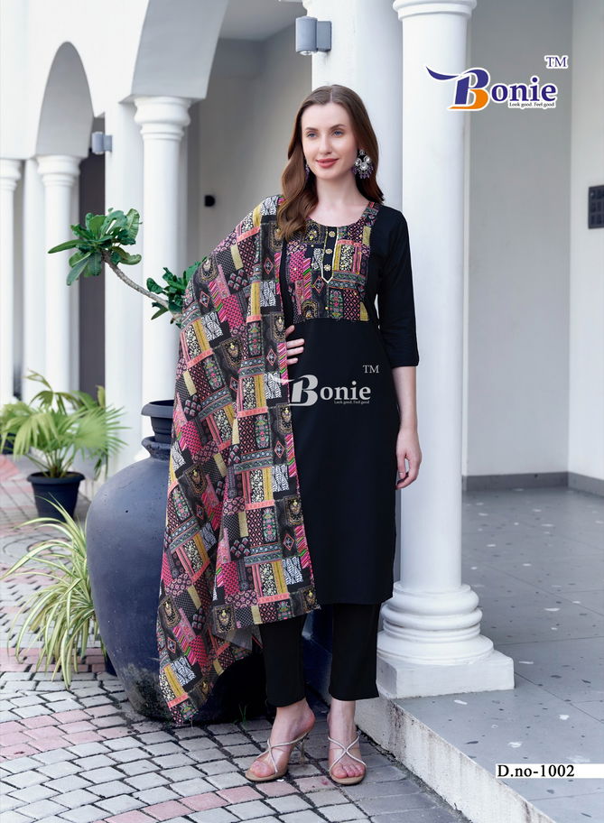 Divya Vol 1 By Bonie Heavy Rayon Stylish Kurti With Bottom Dupatta Wholesale Online